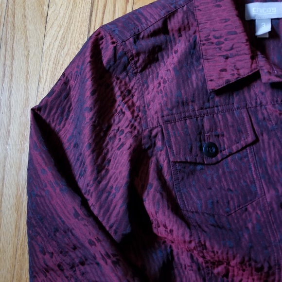 Chico's Jacket Red Black XL - Picture 2 of 6